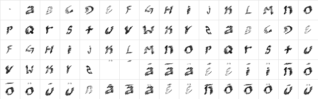rayones de edgar Regular  glyph index
