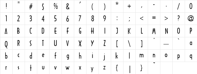 Green River 2 Regular  glyph index