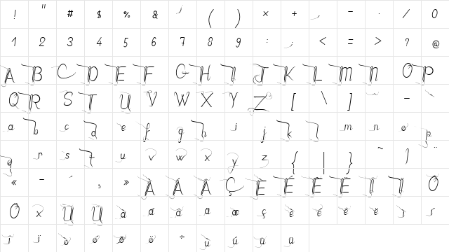 JBStyle Regular  glyph index