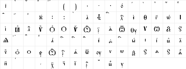 Feofan Ucs Regular  glyph index