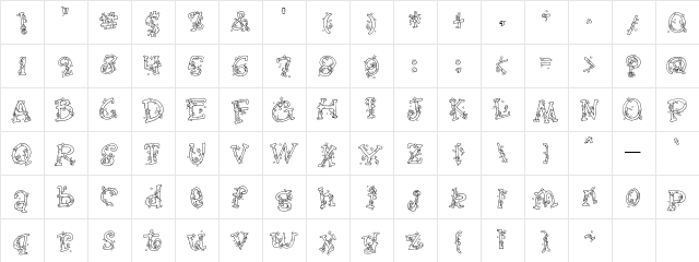 LDJ Festive Fun Regular  glyph index