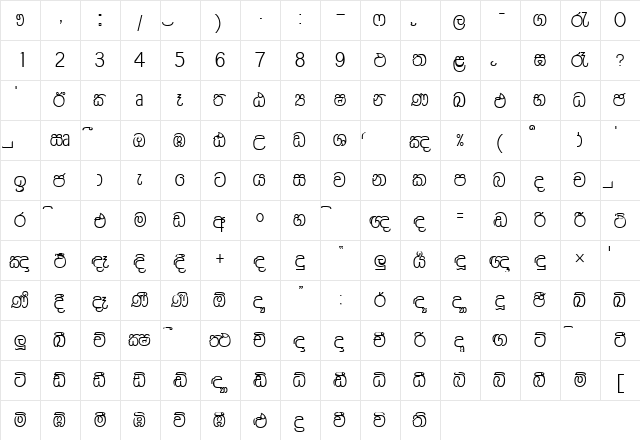 Ranasuru-PC Normal  glyph index