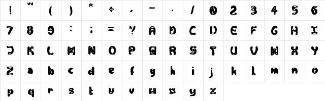 Scary Monster Regular  glyph index