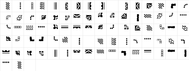 98 Regular  glyph index