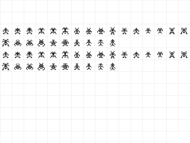 Binary SoldiersIII Regular  glyph index