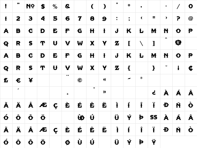 Tonic Lhf Liver Regular  glyph index
