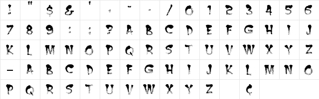 BurntMF Regular  glyph index