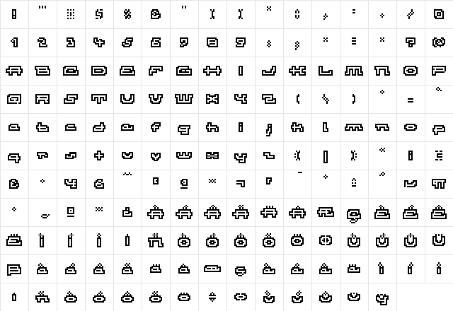 Atomic Outline  glyph index