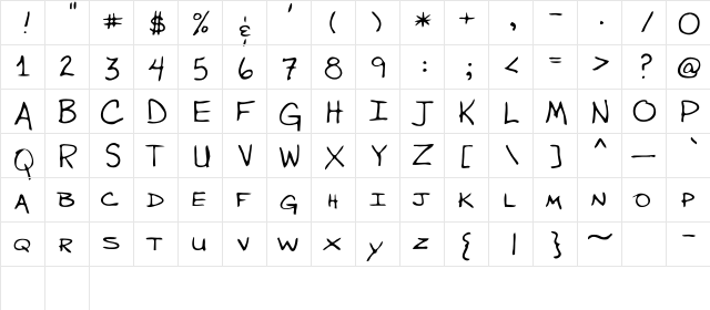 Waddle Regular  glyph index