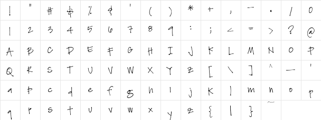 CK Marissa Medium  glyph index