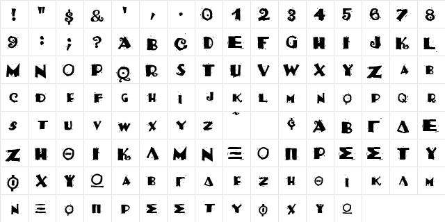 Gr-Tacosalad Regular  glyph index