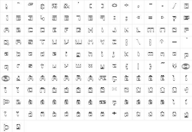 FZ DIGITAL 5 HOLLOW EX Normal  glyph index