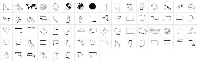 Scrap States Regular  glyph index