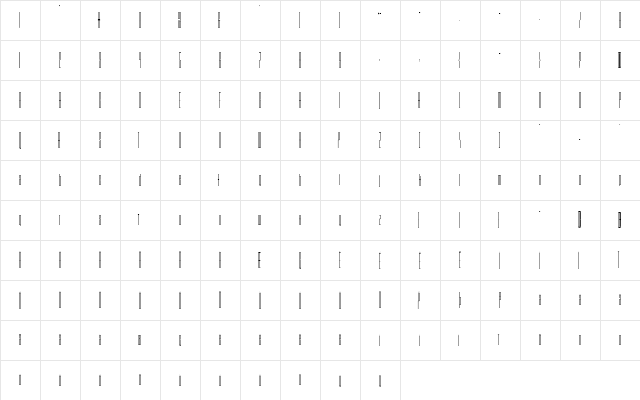 Super Elevated Regular  glyph index