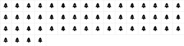 KR Oh Christmas Tree Regular  glyph index