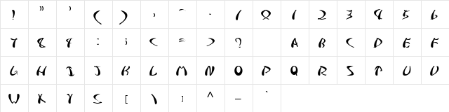 Samuraiheb Regular  glyph index