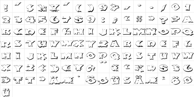 KlitschKOtiquaShadow Regular  glyph index