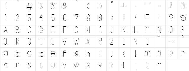 ARK HILARIOUS Regular  glyph index