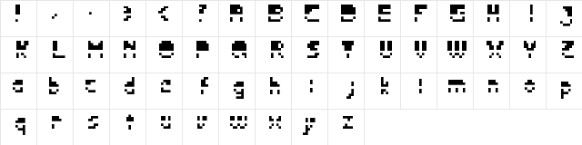 Balance Regular  glyph index