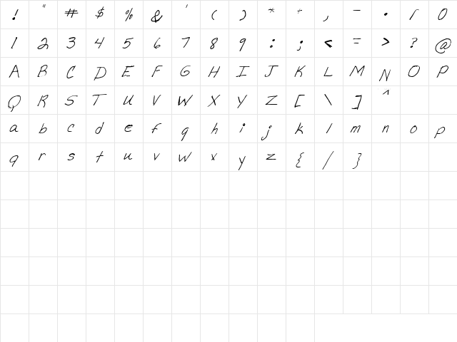 LD Print 18 Regular  glyph index