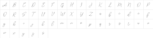 Lucylane Free Slant Regular  glyph index
