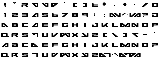 Sea-Dog Regular  glyph index