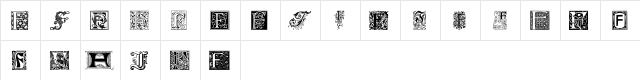 Ornamental Initials F Regular  glyph index