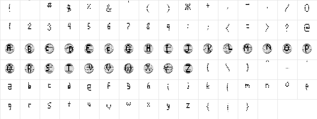 Millennium Globe Regular  glyph index