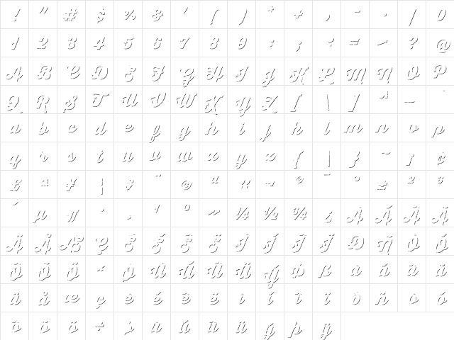 Thirsty Rough Blk Shd Regular  glyph index