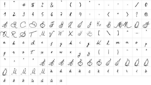 Paulinho Pedra Azul Normal  glyph index