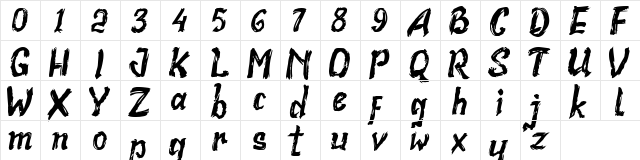 Realstone Demo Version Regular  glyph index