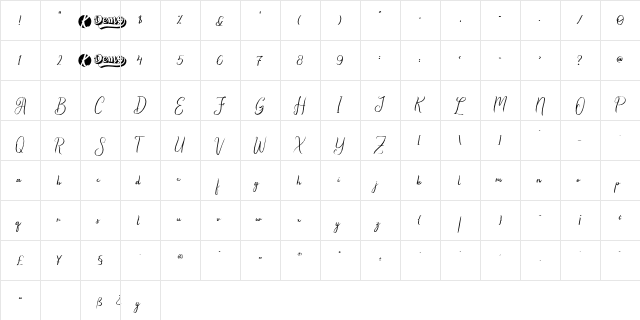 Romeyale DEMO Regular  glyph index