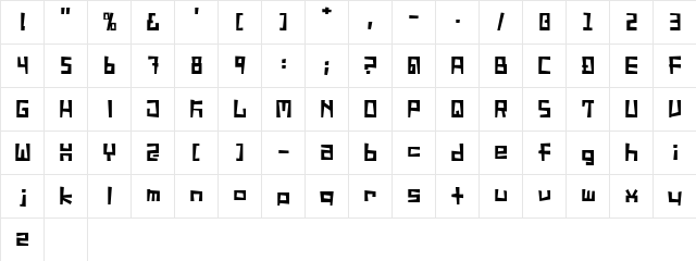 Sucide Note Regular  glyph index