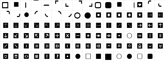 ButtonBonus Regular  glyph index