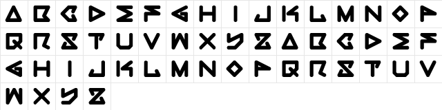 rec Bold  glyph index