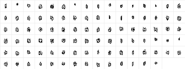 euglena Regular  glyph index