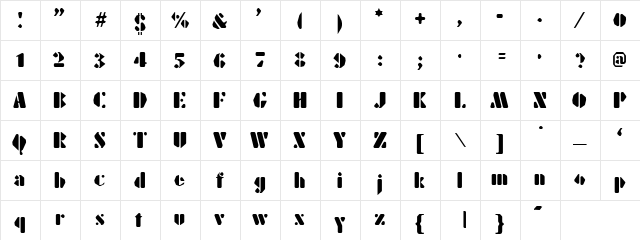Rounded Technical Regular  glyph index