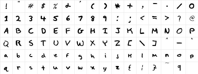 Child's Play Normal  glyph index