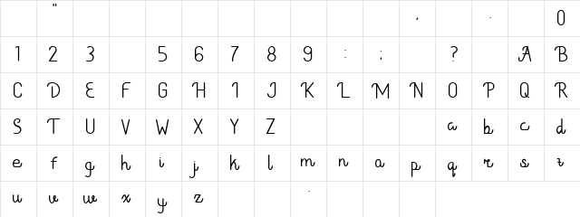 Cadancy Demo Regular  glyph index