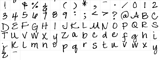 Pea Tracy Regular  glyph index