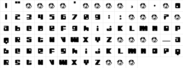 Friday Regular  glyph index