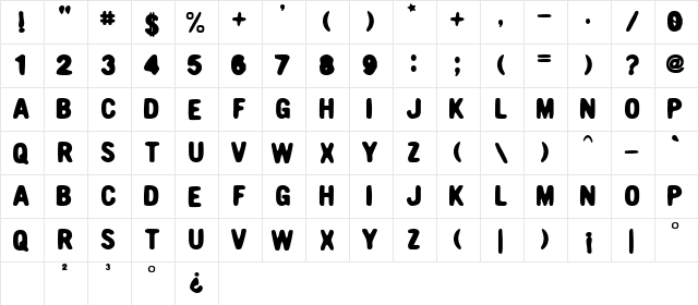 Nicotine Regular  glyph index