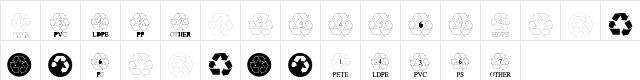 Recycle-Normal Regular  glyph index