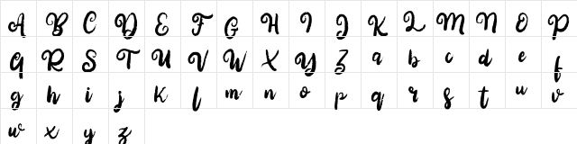 Belgia FREE Regular  glyph index