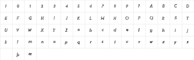 MovieNite Regular  glyph index