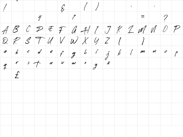 Street Photography Regular  glyph index