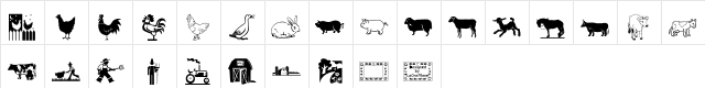 LCR On the Farm Regular  glyph index