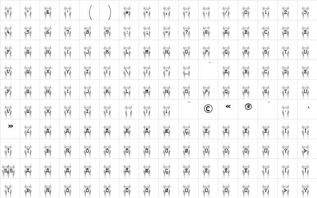 Poke Regular  glyph index