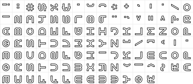 Vertigo BRK Normal  glyph index