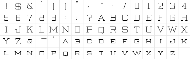 Thanatos Regular  glyph index